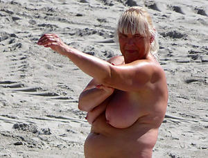 older women on get under one's beach posing nude