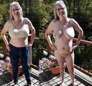 mistiness with dressed undressed old woman